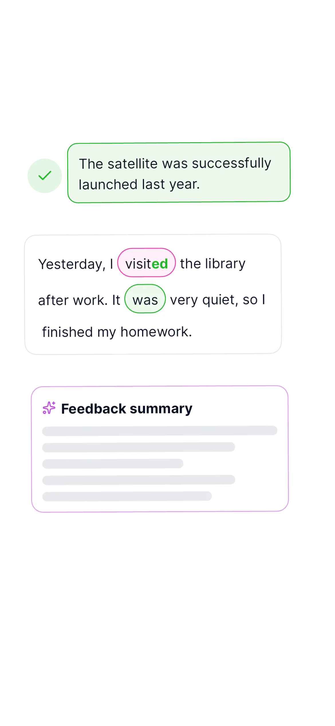 Feedback preview showing correction details from a challenge answer